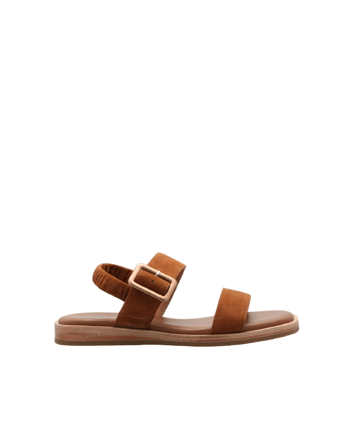 sandale en daim camel