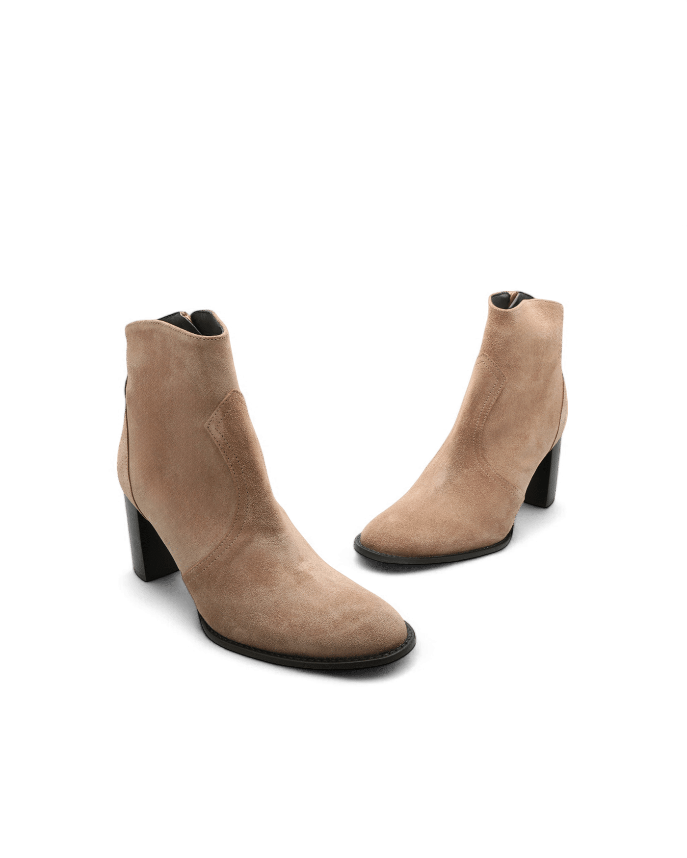 Bottines a talon en cuir velours beige besty adige