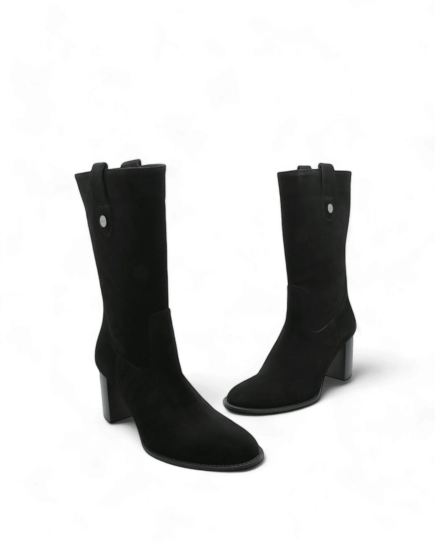 bottes mi hautes noires en daim bingo adige