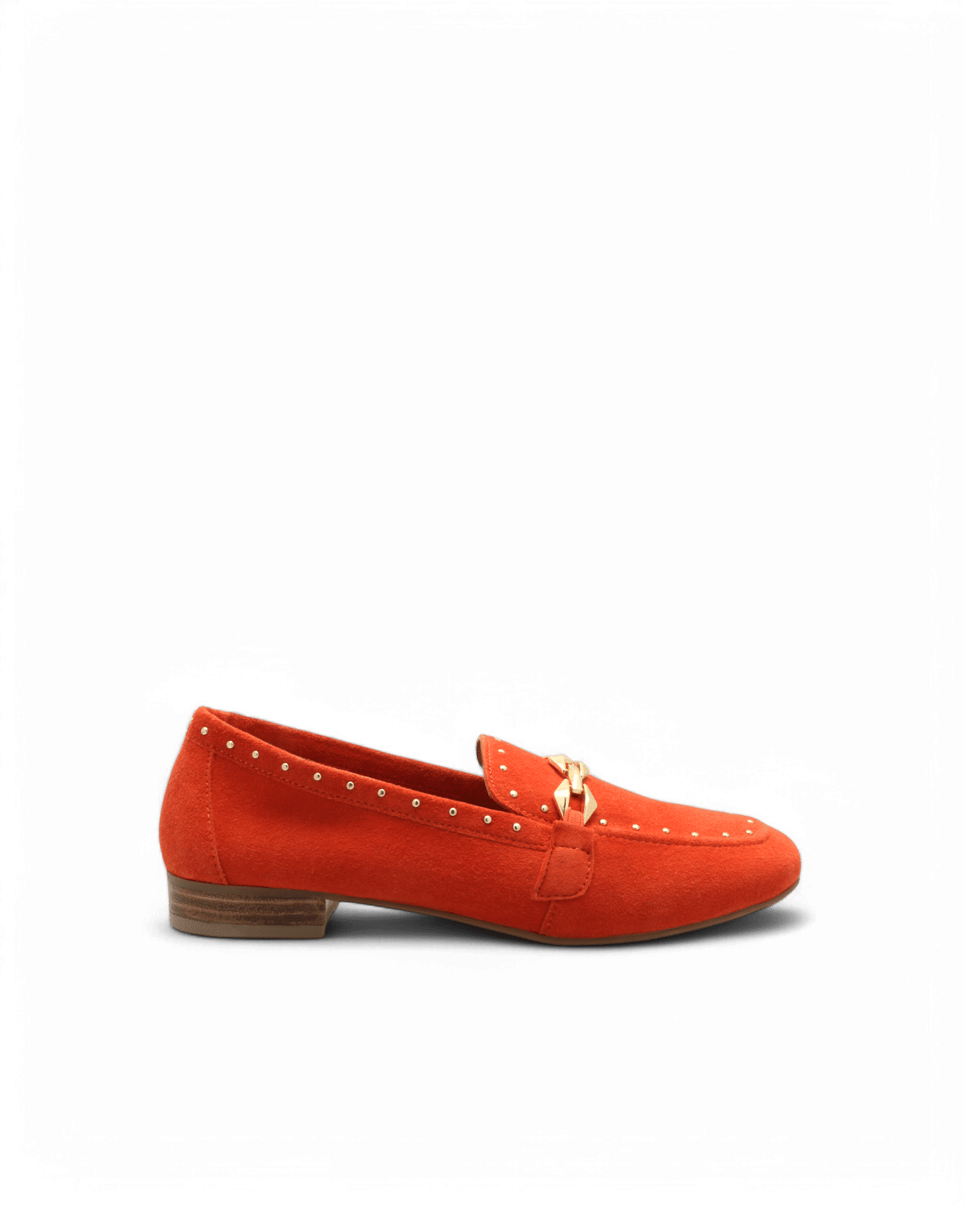 mocassin en daim femme orange kama adige