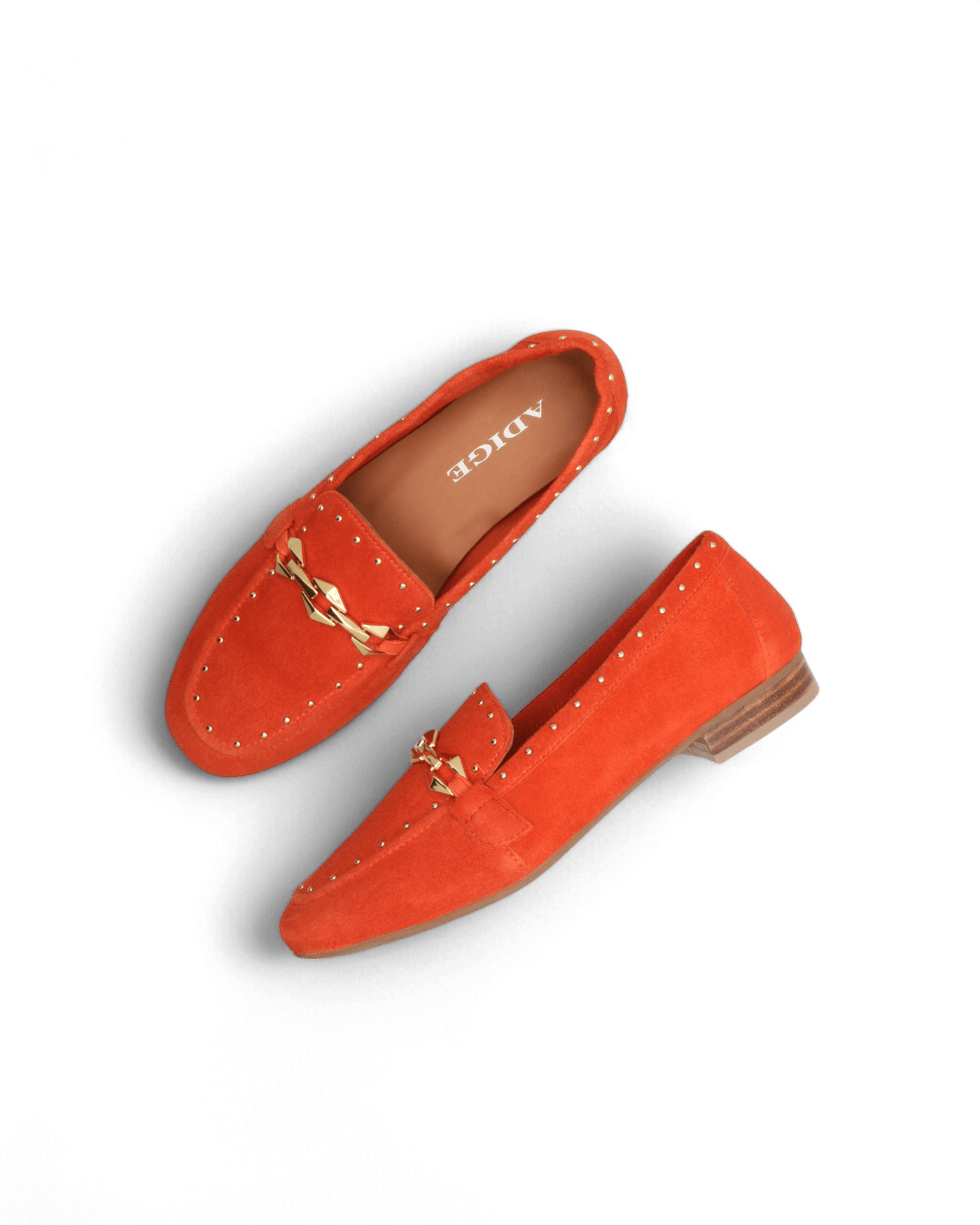 mocassin en daim femme orange kama adige